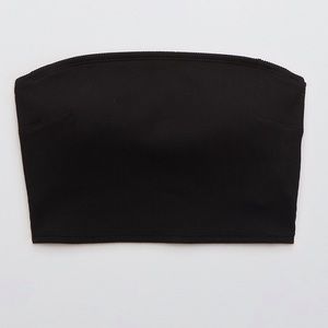 Aerie black longline bandeau bikini top